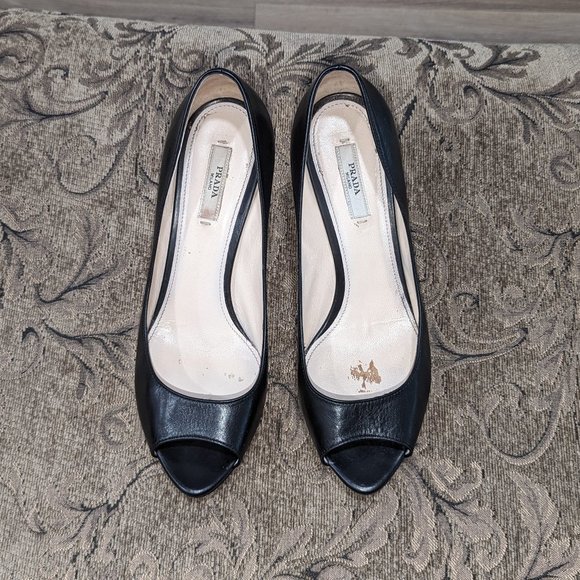 Like NEW PRADA 3.5" Open Toe Heels - Picture 2 of 7